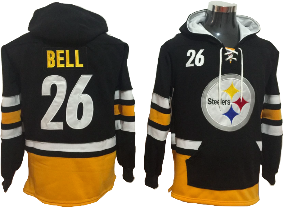 Pittsburgh Steelers Lacer - Pittsburgh Steelers Lacer - Le'veon Bell Black Pullover (988x739), Png Download
