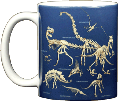Dinosaur Bones Ceramic Mug - Ceramic (420x375), Png Download