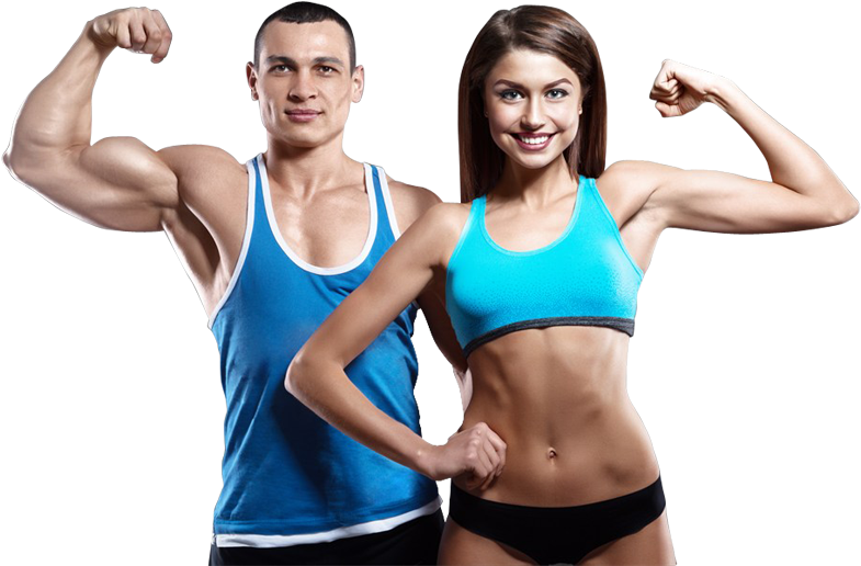 Happy Couple Working Out Together - Fitness Couple Png (800x530), Png Download