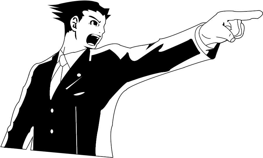 Ace Attorney Black Black And White Man Male Gentleman - Troll Comics Forever Alone (1000x640), Png Download