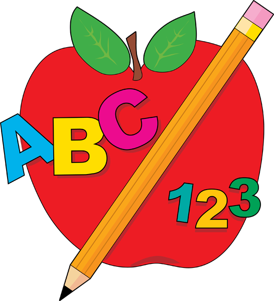 School Apple Clip Art - Abc Clip Art (546x600), Png Download
