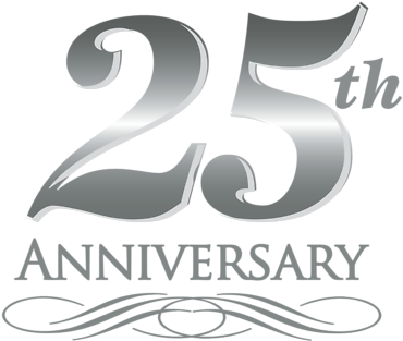 Silver Wedding Anniversary Bell Png Banner Black And - 25 Year Anniversary Picture Ornament (400x400), Png Download