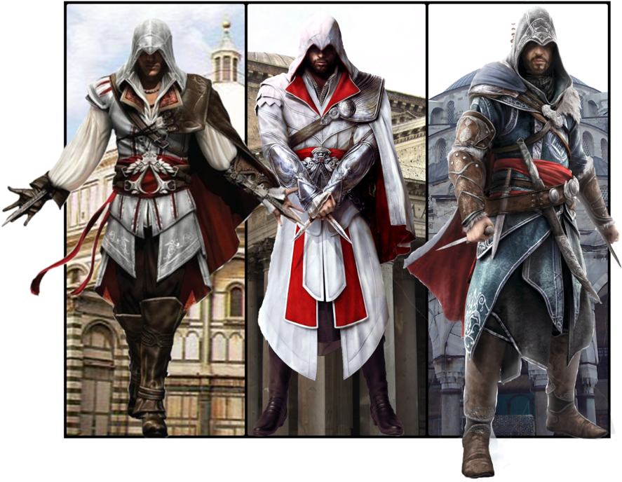 Ezio Auditore Da Firenze - Assassins Creed Trilogy Ezio (900x705), Png Download
