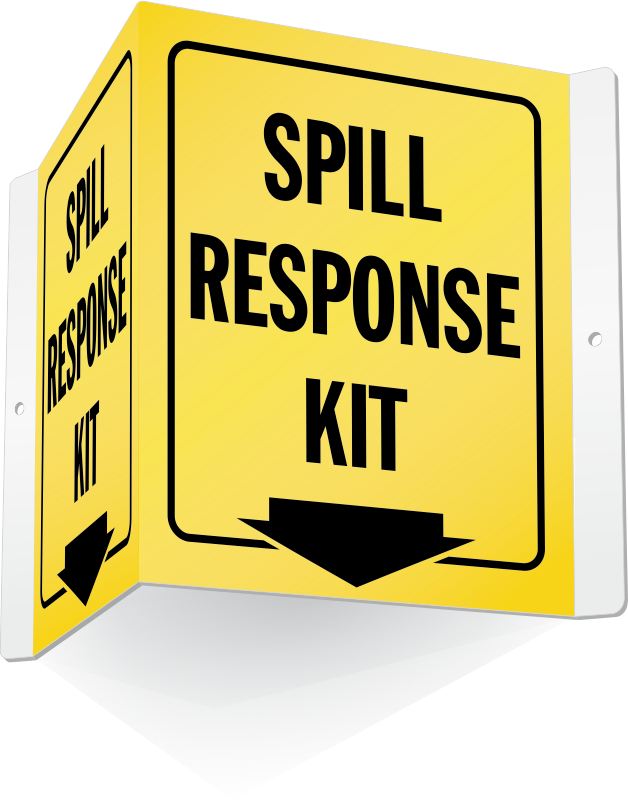 Spill Response Kit Projecting Sign - Smartsign Aluminum Sign, Legend Spill Response Equipment (628x800), Png Download