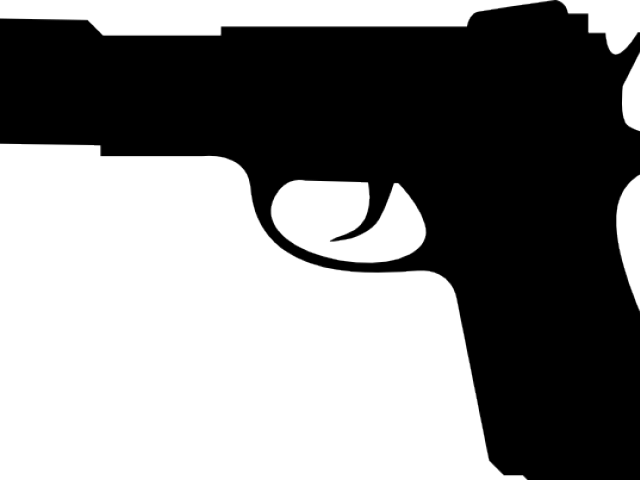Guns Silhouette Cliparts - Пистолет Вектор (640x480), Png Download