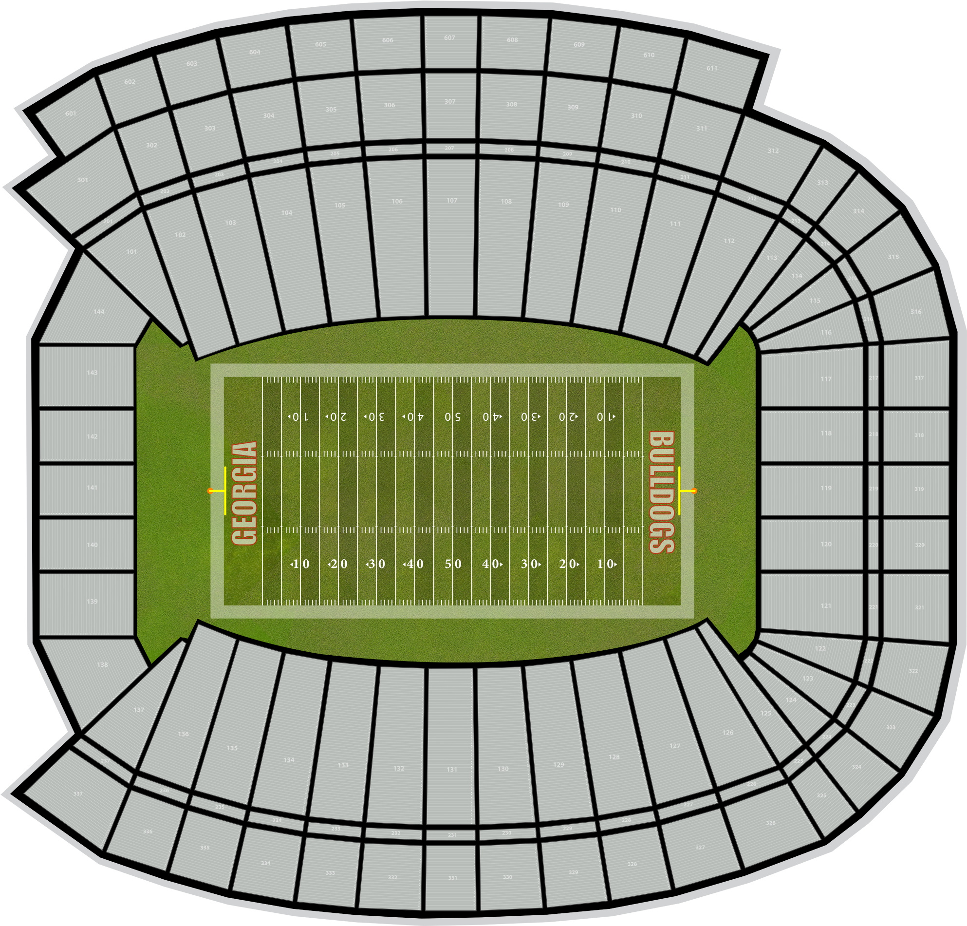 Auburn Football At Georgia Football At Sanford Stadium - Sanford Stadium (2560x1936), Png Download