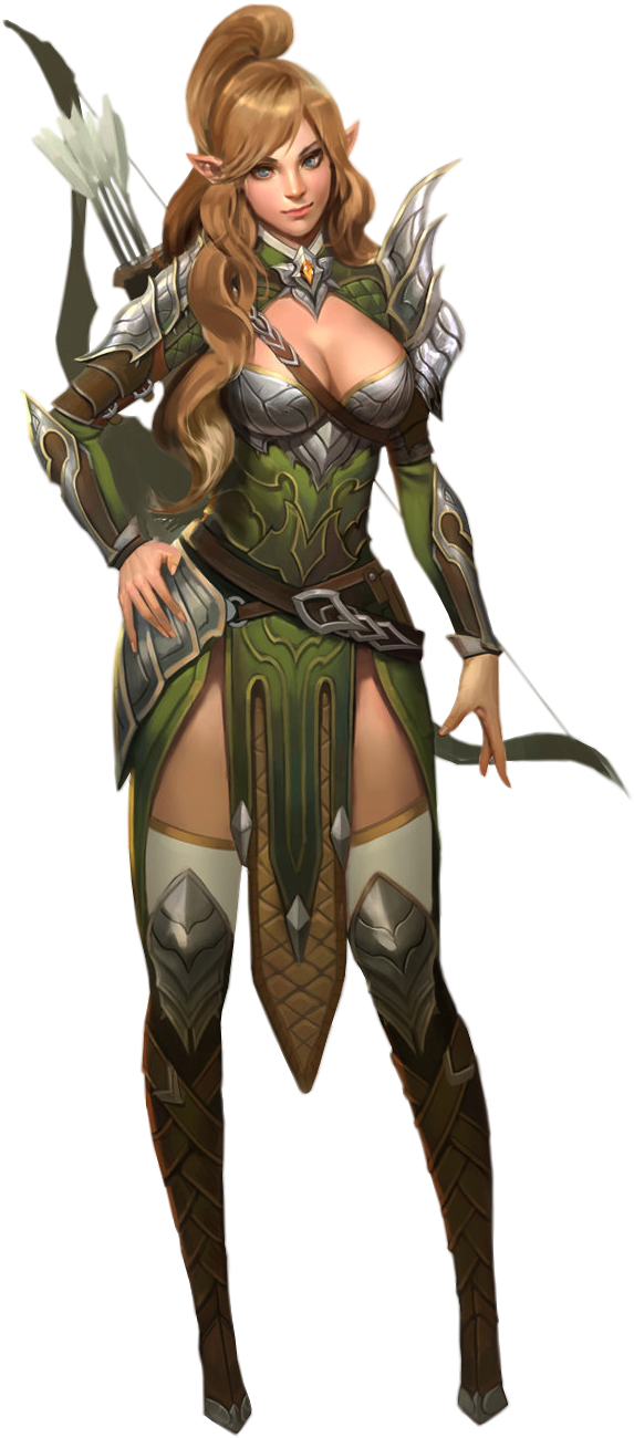 Pin By Hisomu On Transparent Background - Medieval Female Characters Elf (661x1394), Png Download