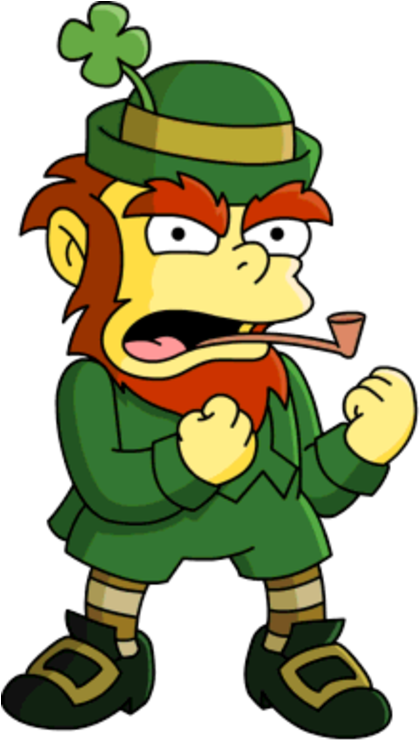 Leprechaun Tapped Out - Leprechaun Simpsons (500x740), Png Download