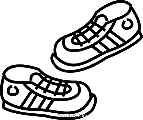 Running Shoes Royalty Free Vector Clip Art Illustration - Drawing Of Running Shoes (480x401), Png Download