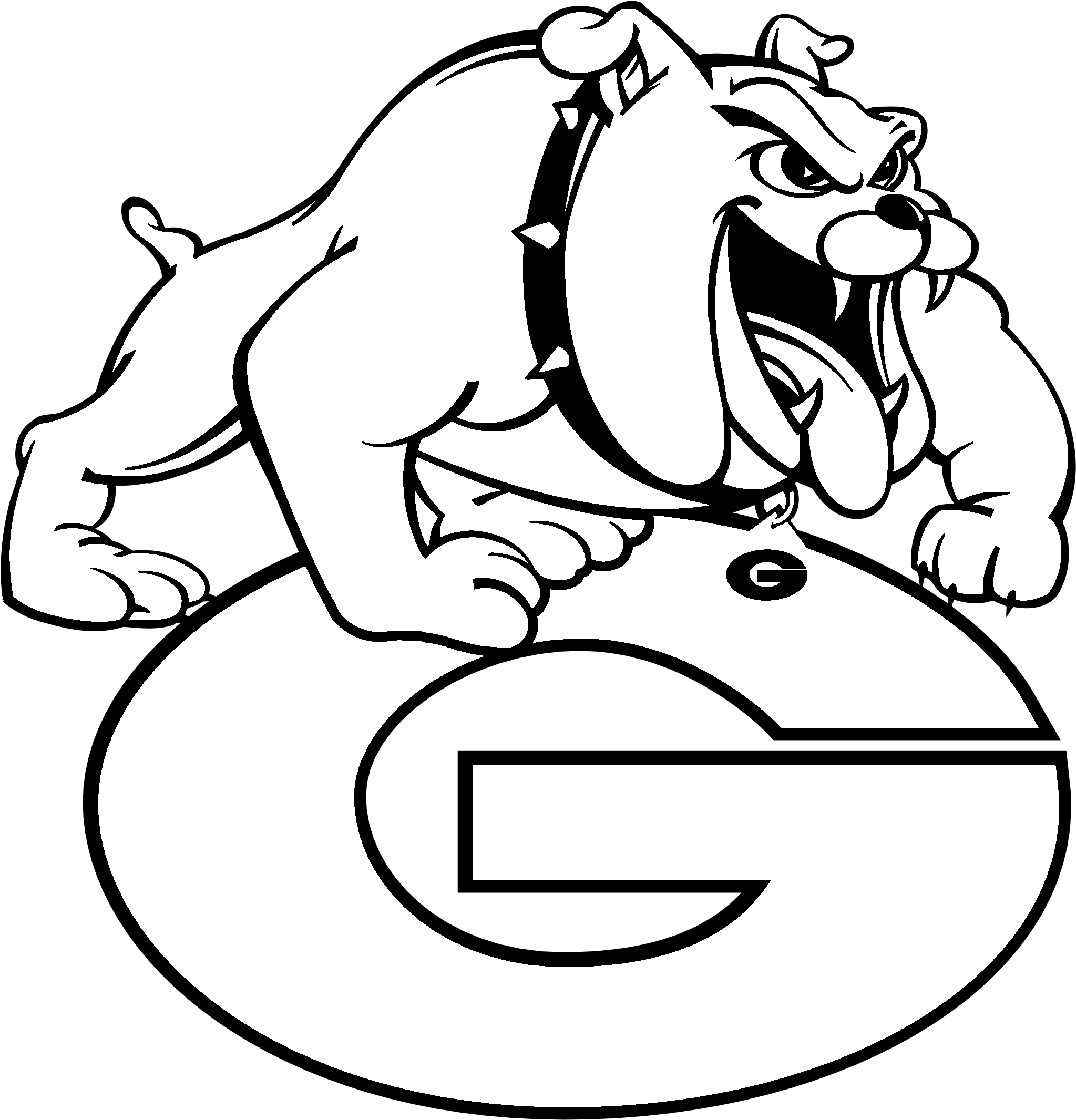 Georgia Bulldogs Logo Black And White - Grant Community High School Logo (2400x2400), Png Download