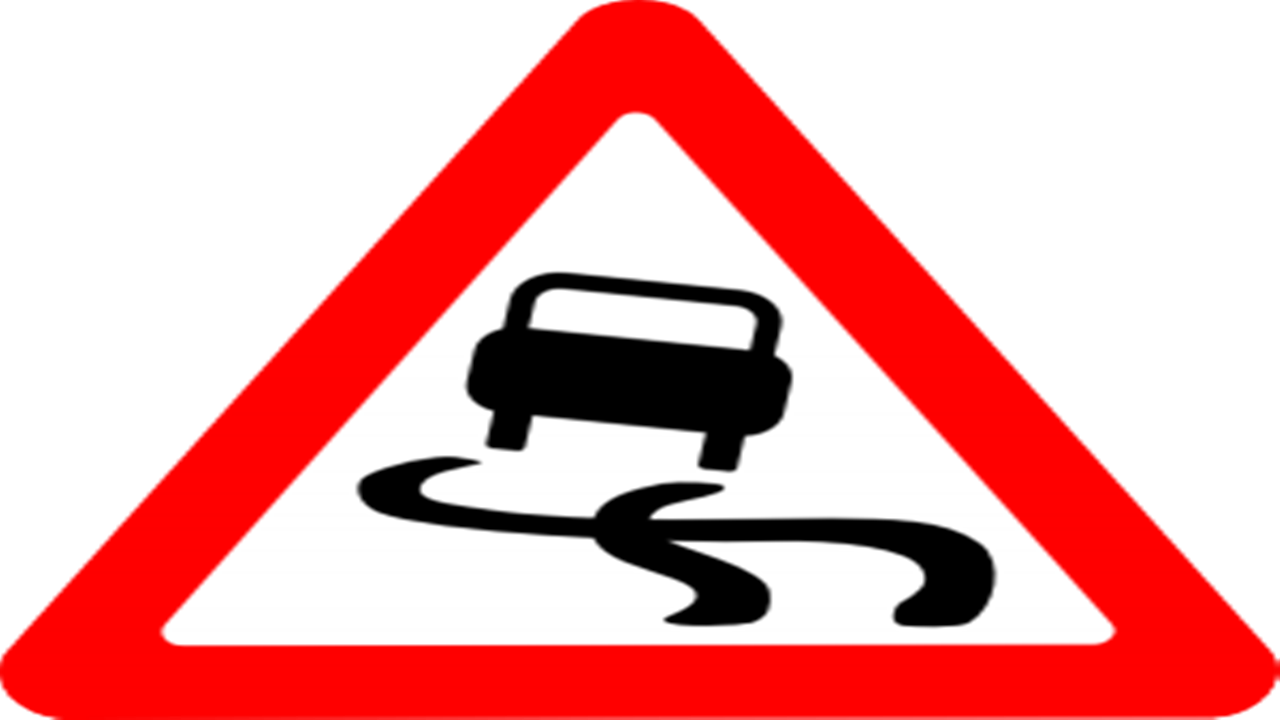 Traffic Sign Left Hand Curve (1280x720), Png Download