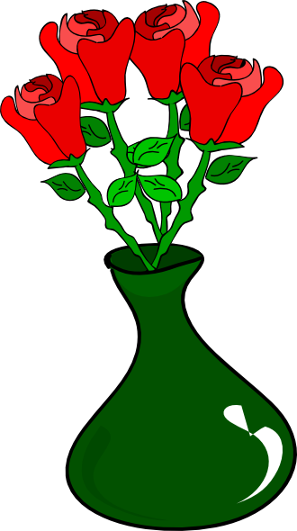 How To Set Use Vase Of Roses Clipart (330x590), Png Download