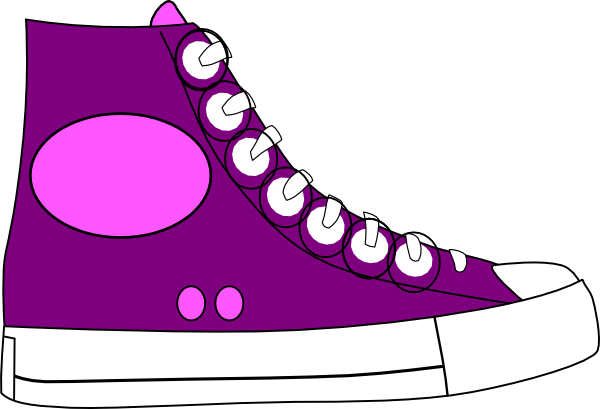 Clipart Freeuse Download Gym Shoes Purple Sneaker Free - Pink Shoe Clip Art (600x409), Png Download