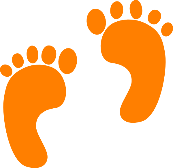 Orange Small Footprints Clip - Orange Footprints (600x583), Png Download