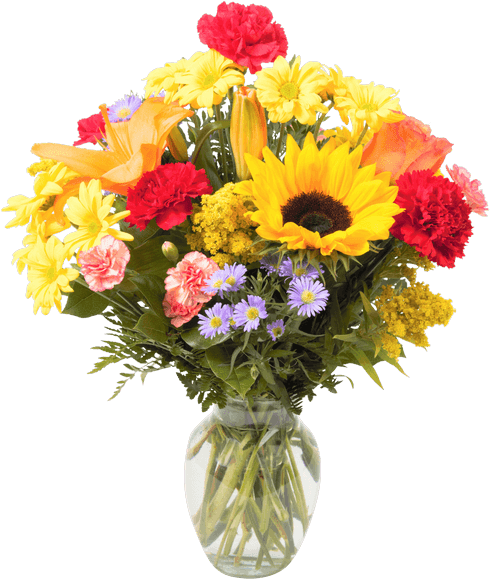Tuscan, Popular Clear Vase - Flowers (500x611), Png Download