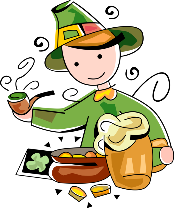 St Patrick's Day Leprechaun (584x700), Png Download