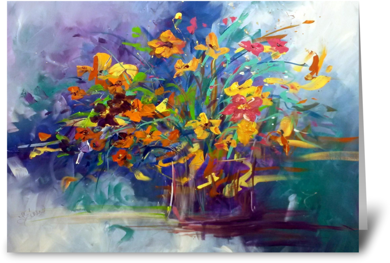 Wildflowers Greeting Card - Bouquet (848x698), Png Download