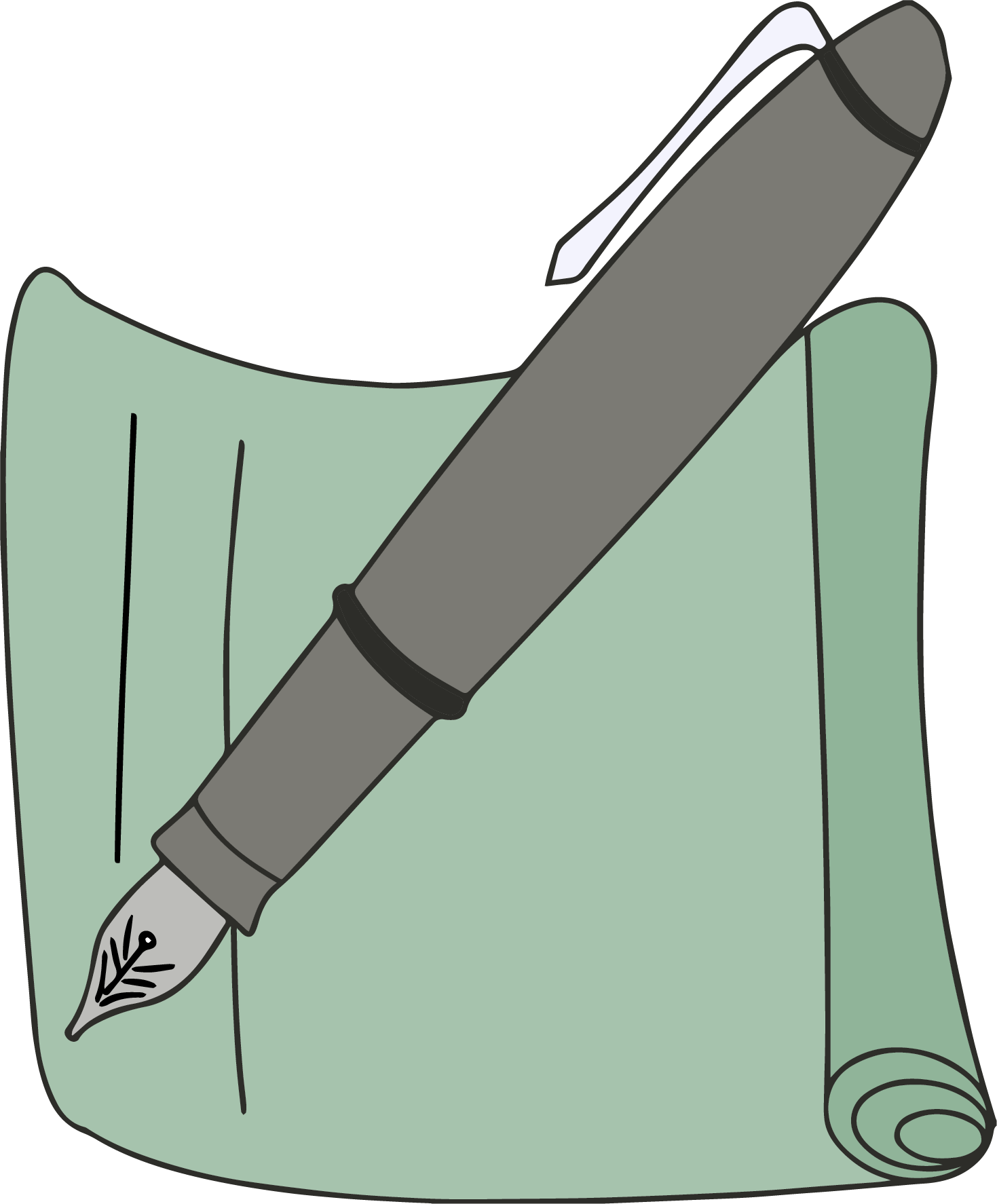Calligraphy Pen And Paper Clipart Png - Paper (1469x1774), Png Download