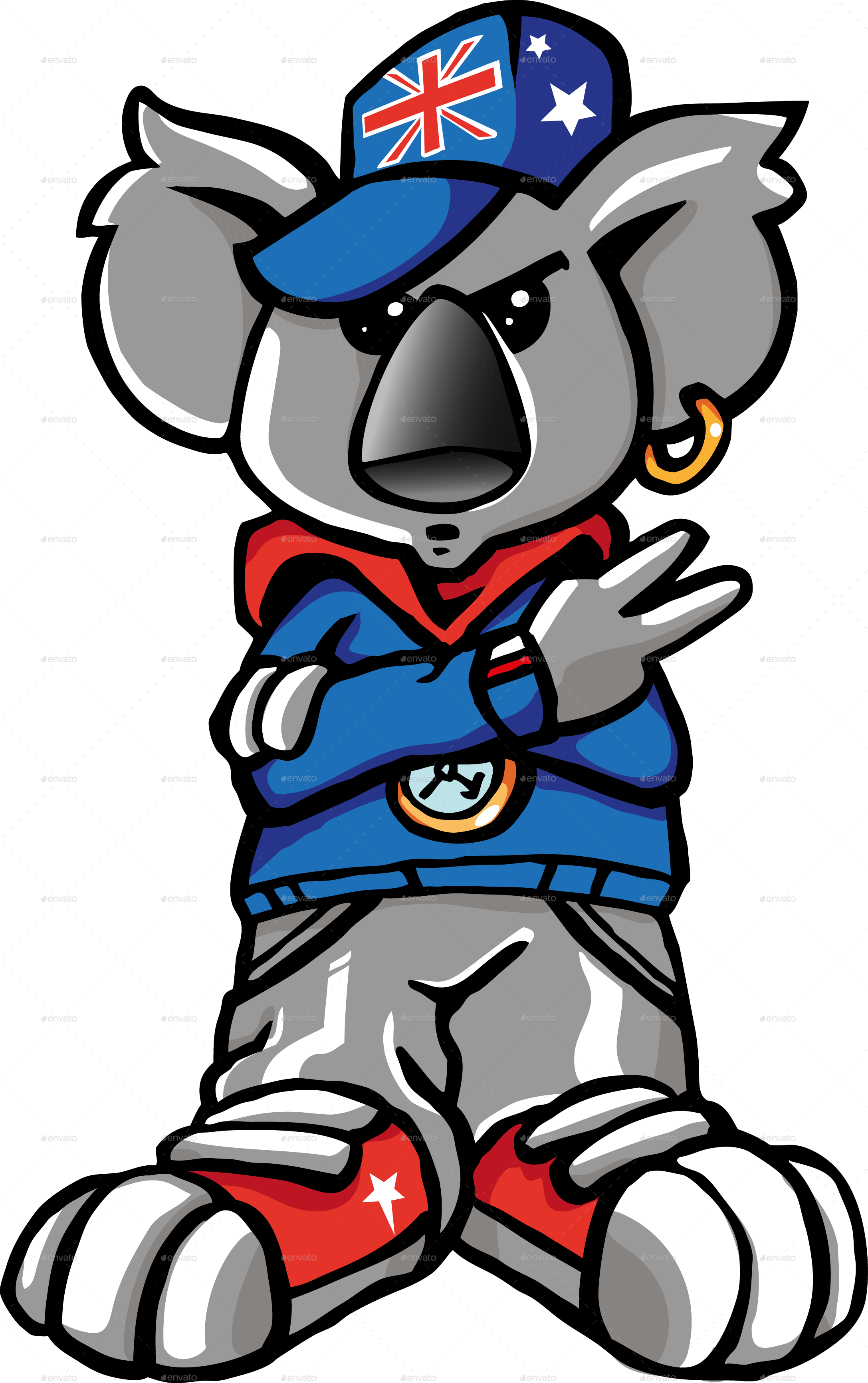 Koala Rap Koala Rap - Cartoon Koalas (2174x3463), Png Download