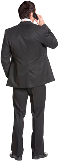 Cutout Man Standing Back Phone People Cutout, Cut Out - Man Standing Back (249x558), Png Download
