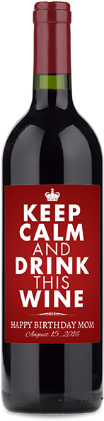 Keep Calm Birthday Wine - Wine Bottle (200x600), Png Download