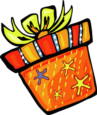 Orange Clipart Present - Orange Birthday Gifts Clipart (339x400), Png Download