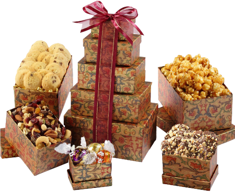 Happy Birthday Gift Tower - Broadway Basketeers Summer Fun Gift Tower With 6 Gift (800x800), Png Download