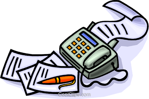 Fax Machine With Pen And Paper Royalty Free Vector - Fax Machine Clip Art (480x318), Png Download