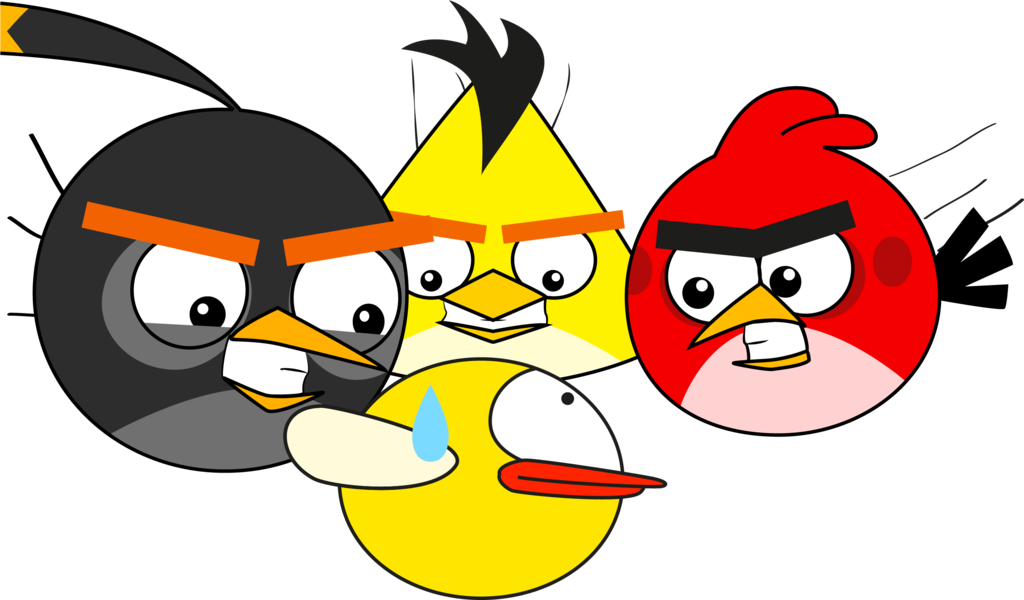 Drawn Randome Angry Bird - Flappy Bird And Angry Bird (1024x600), Png Download