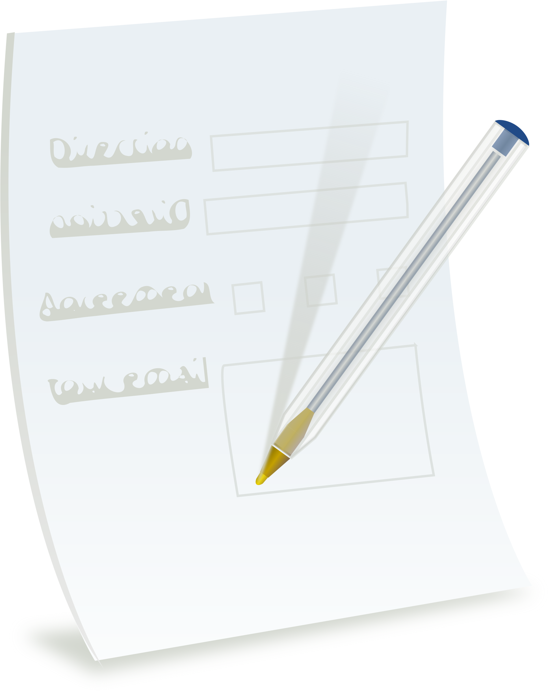 This Free Icons Png Design Of Paper Form With Ballpoint (1915x2400), Png Download
