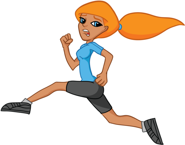 Girl Running Away Png Clip Art Royalty Free Stock - Running Woman Cartoon (900x506), Png Download