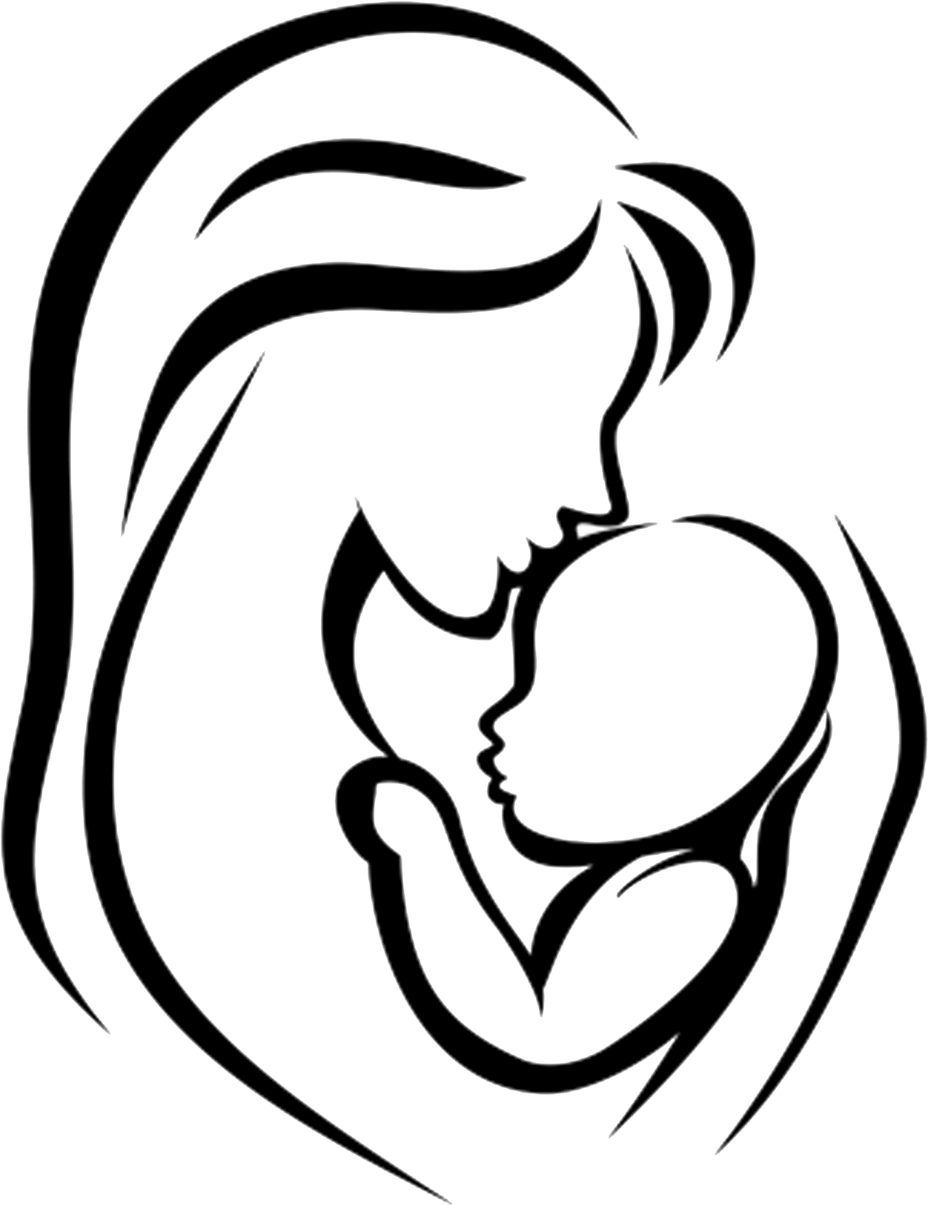 Mother Infant Child Clip Art - Mom Holding Baby Drawing (1817x1950), Png Download