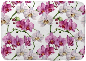 Watercolor Floral Pattern With Orchids - Design (400x400), Png Download