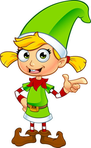 Pin By Sherryl Lustig On Christmas - Christmas Elf Female Cartoon (308x500), Png Download