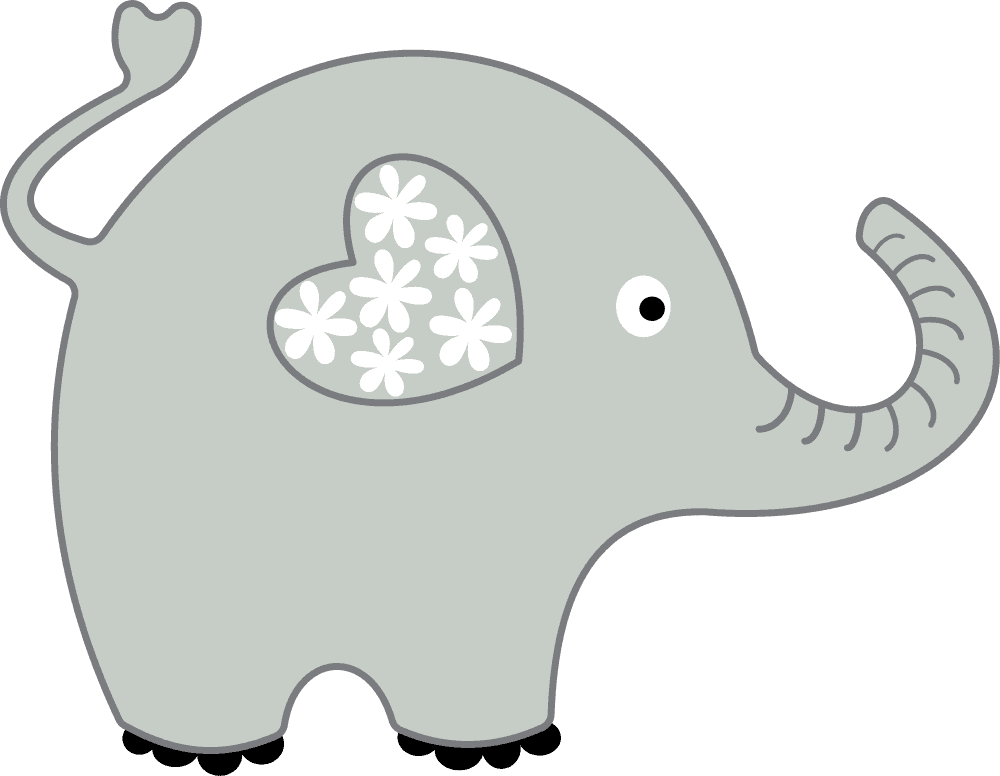 Clip Elephant Ears Clipart - Clipart Elephant With Heart (1000x776), Png Download