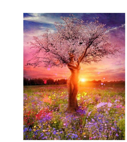 The Blessings Of Yavanna Paint By Numbers Art - Women Tree (500x500), Png Download