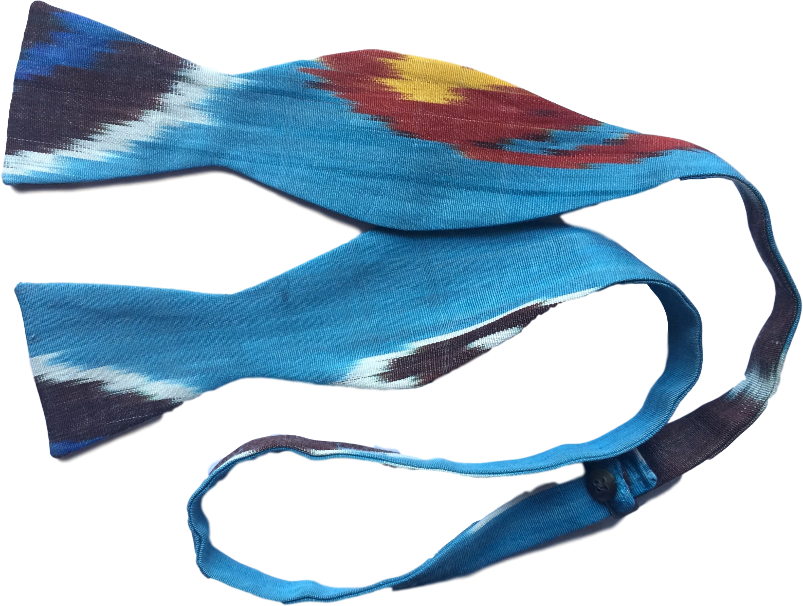 "normandy" Bow Tie In Silk Ikat - Fish (1648x1272), Png Download