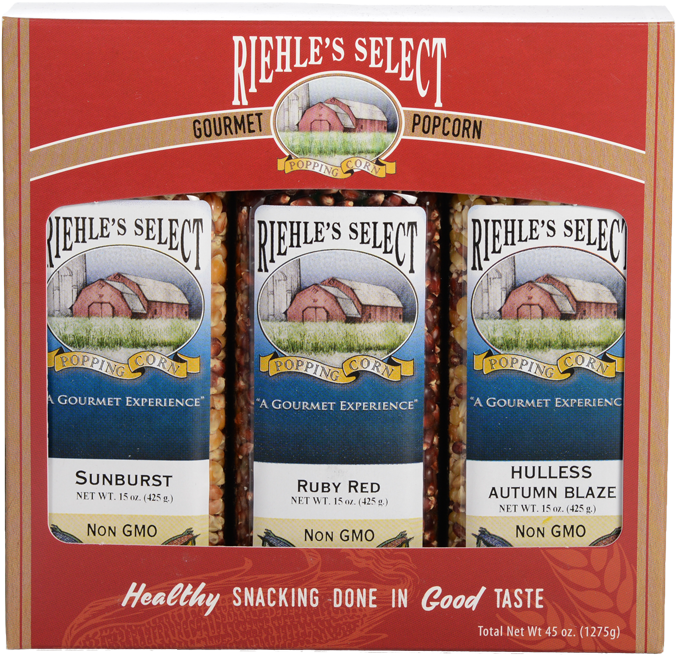 3 Varieties Of Popping Corn In 15oz Jars - Flyer (1000x708), Png Download