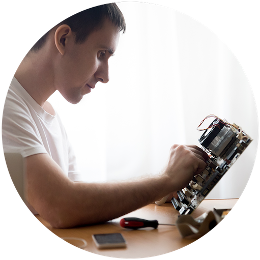 Technician 2-circle - Computer Repair Technician (600x583), Png Download