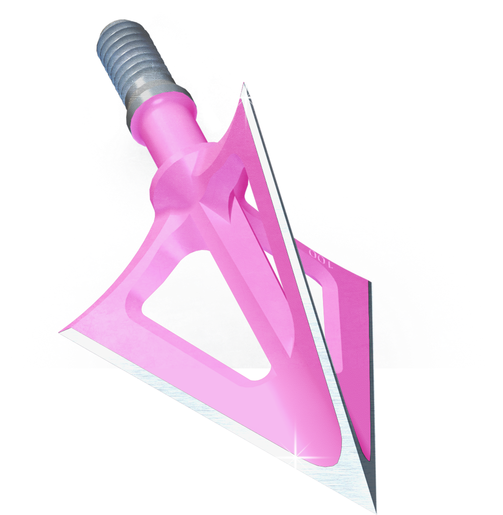Pink Bowhunting Blade Subscribe Grain Crossbow Clipart - Fixed Blade Broadheads (1534x1467), Png Download