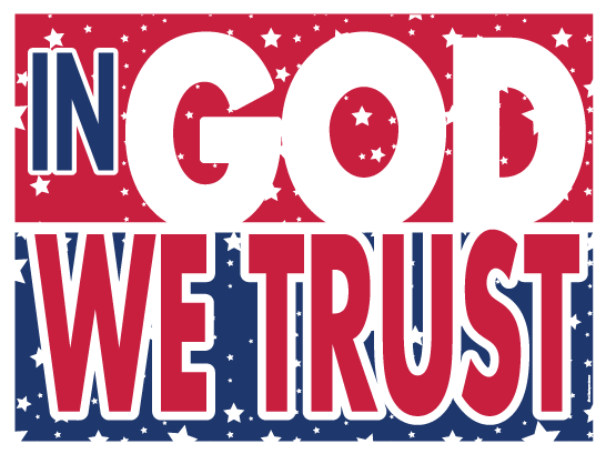 In God We Trust Stars Lawn Sign - Poster (600x600), Png Download