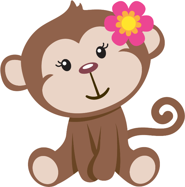 Mq Sticker - Baby Girl Monkey Clip Art (1024x1024), Png Download