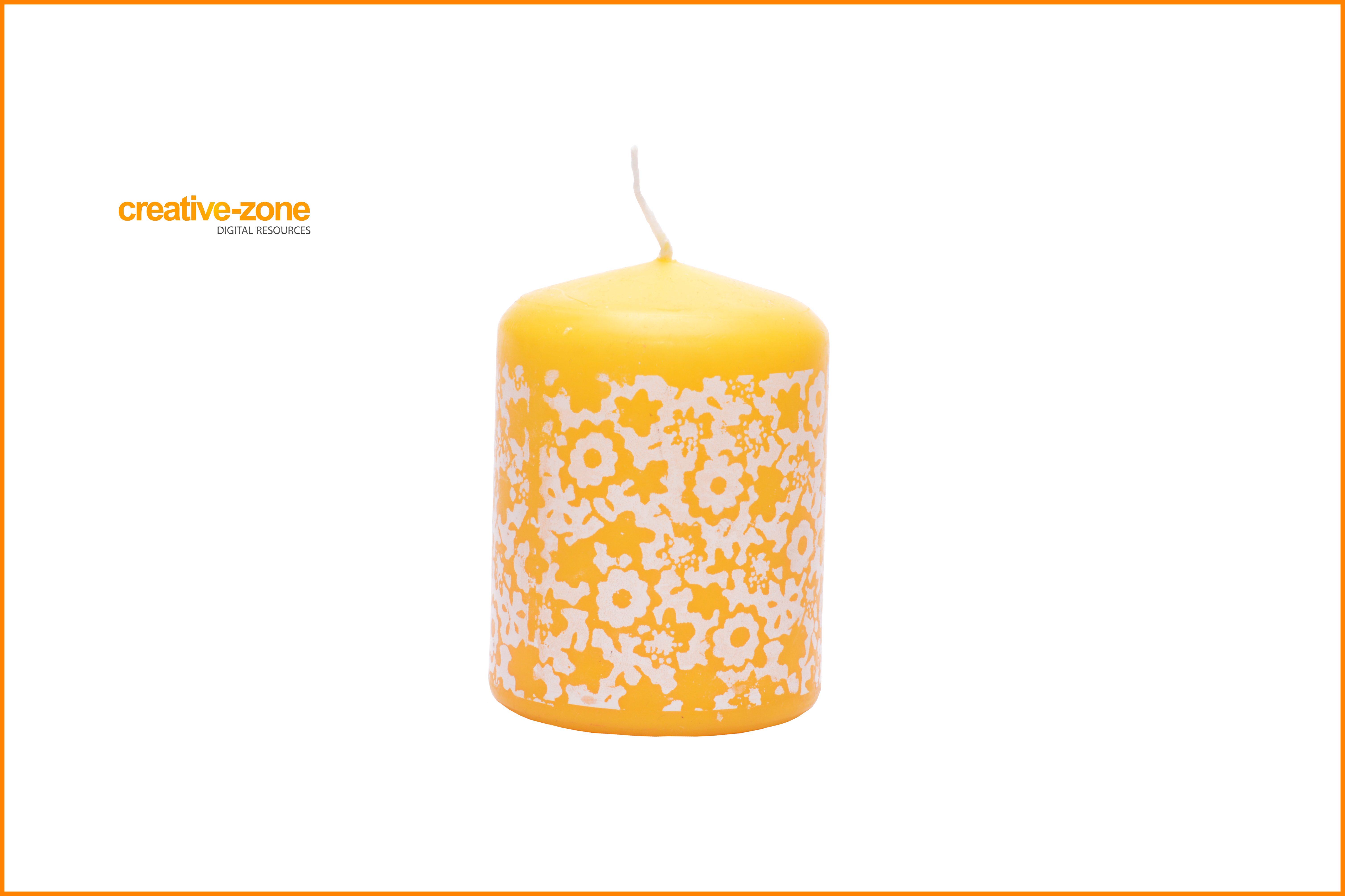 Yellow Candle With Ornament Transparent - Advent Candle (6030x4020), Png Download