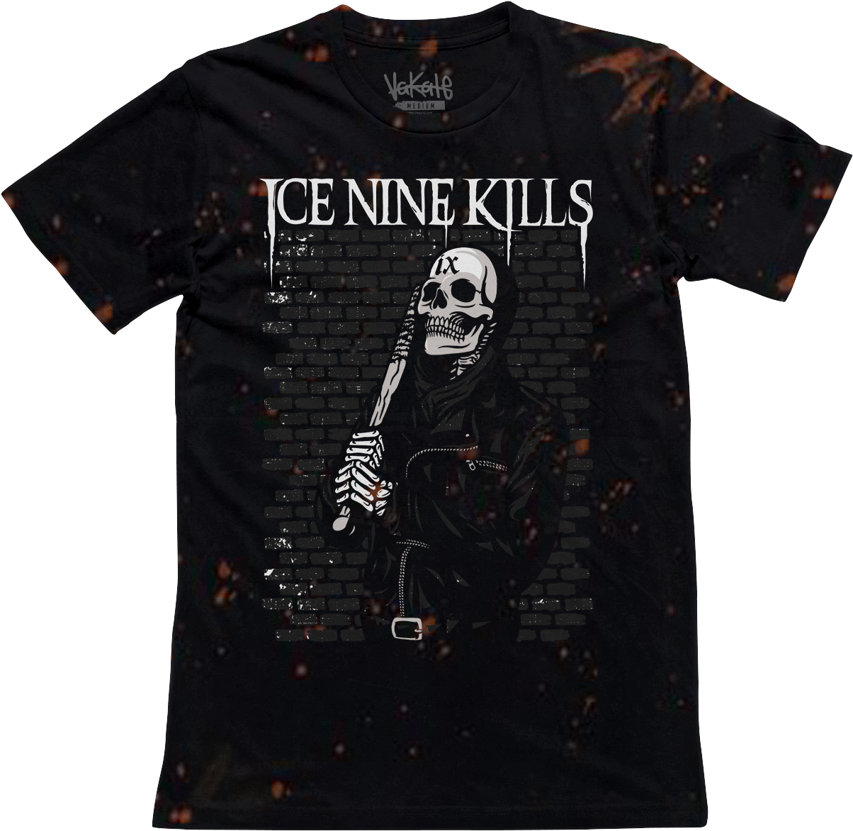 Bleached Baseball Bat Tee - Ice Nine Kills (1301x1301), Png Download