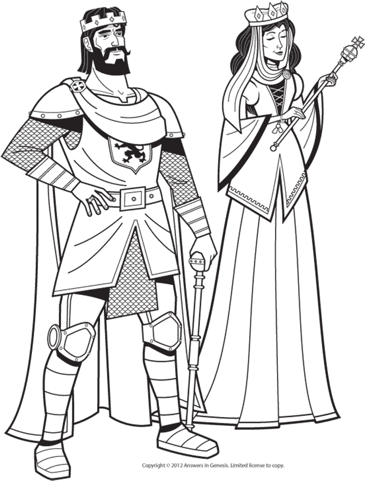 King And Queen Coloring - King And Queen Drawing (774x1000), Png Download
