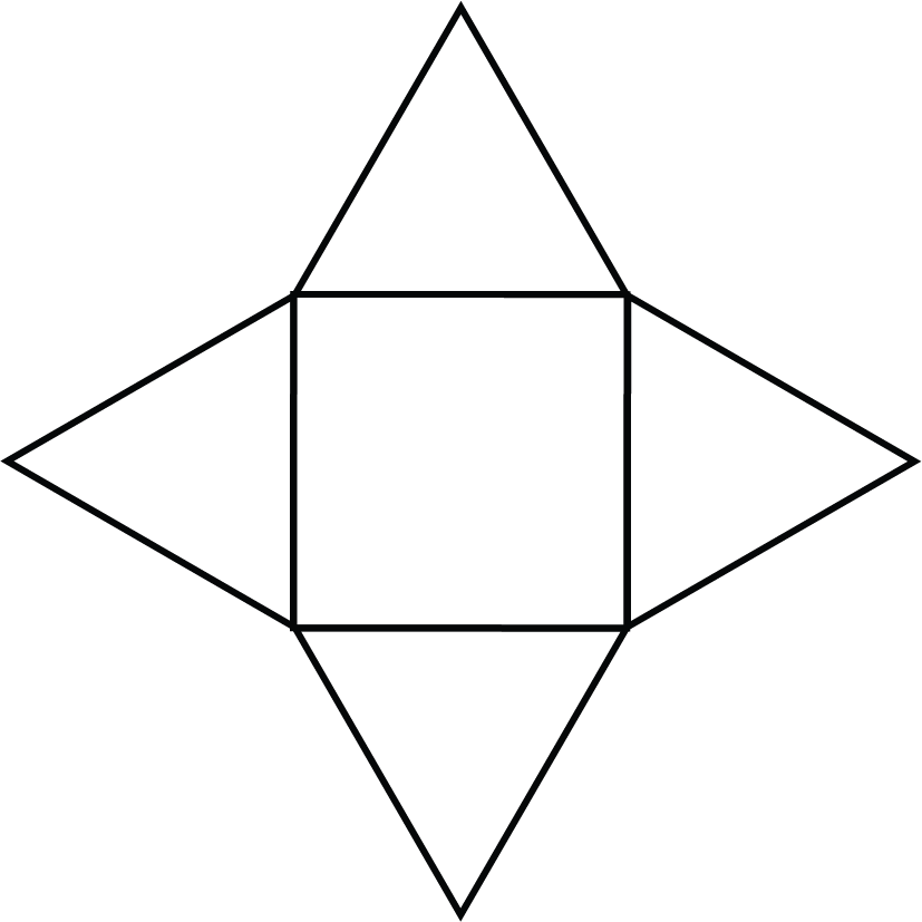 Students Can Make An Accurate Net For The Square Based - Pyramid (827x827), Png Download