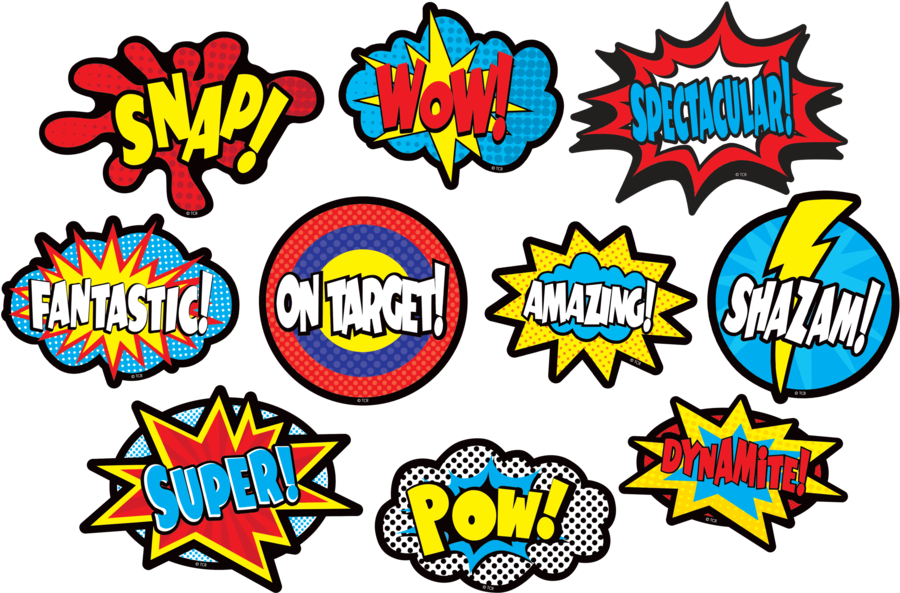 Tcr77322 Clingy Thingies Superhero Sayings Accents - Superheroes Sayings (900x900), Png Download