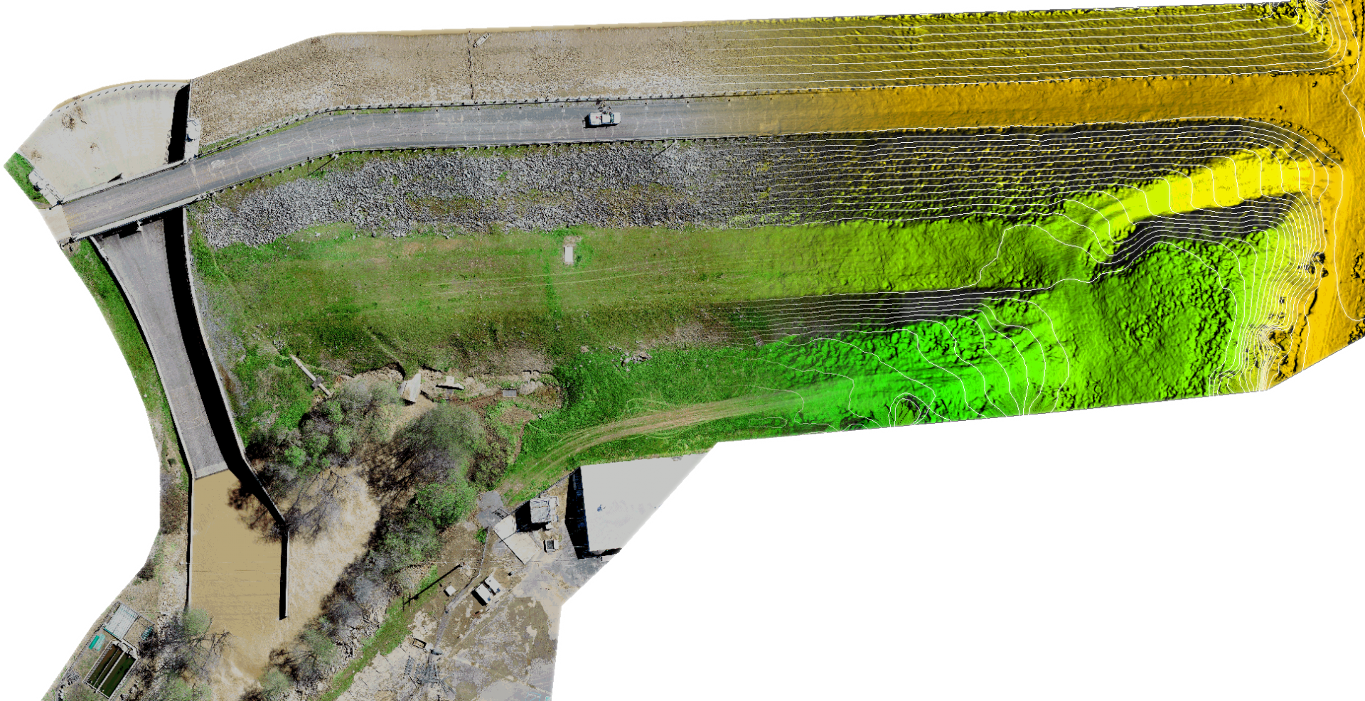 Full Dsm Dam Demonstrating Multiple Processes On The - Scale Model (1920x986), Png Download