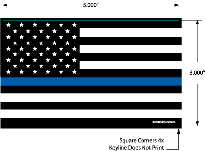 Thin Blue Line American Flag Decal - Wabasha (600x600), Png Download