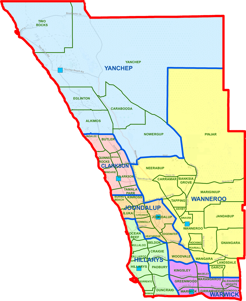 Joondalup District Map - Atlas (800x980), Png Download